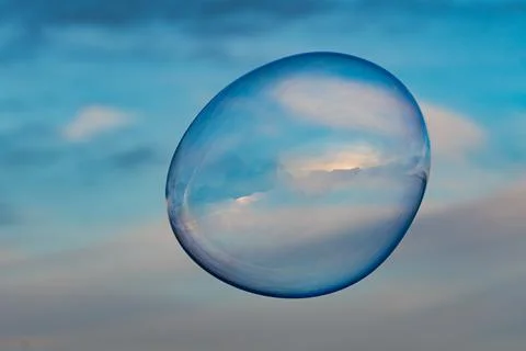 Soap bubble floating in the air Stock Photos