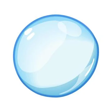 Soap bubble floating in air with soft reflections Stock Illustration