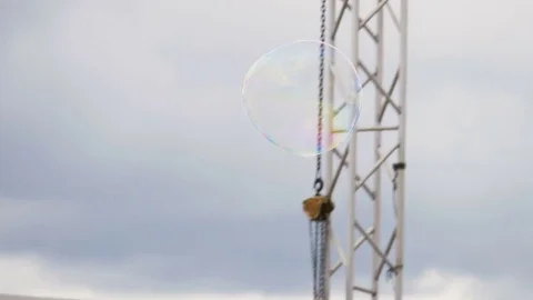 Soap bubble flying - slowmotion 60fps Stock Footage 75872481