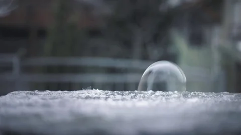 Soap bubble freezing Stock Footage 73342455