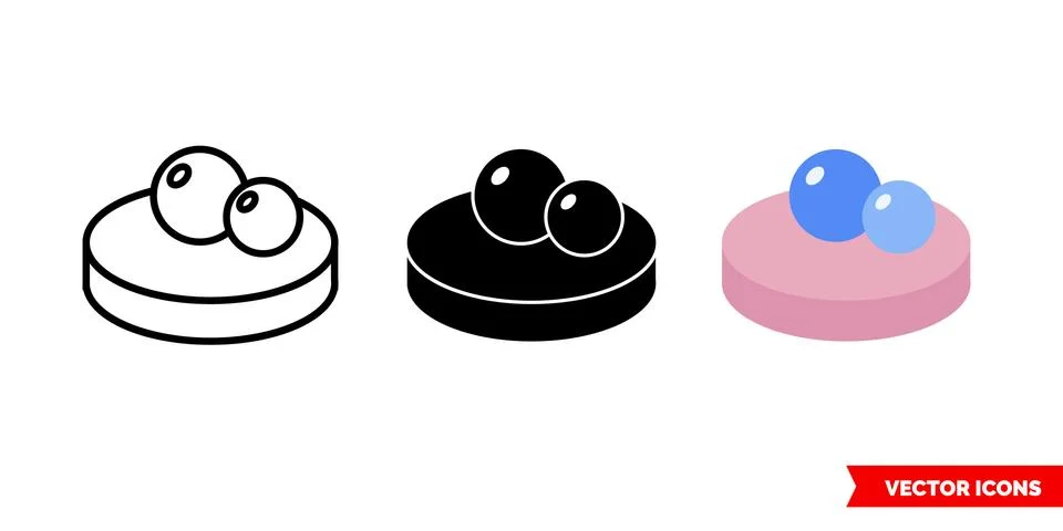 Soap bubble icon of 3 types. Isolated vector sign symbol. Stock Illustration