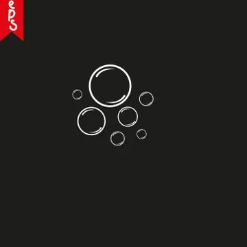 Soap bubble icon vector illustration template on black background eps10 Stock Illustration