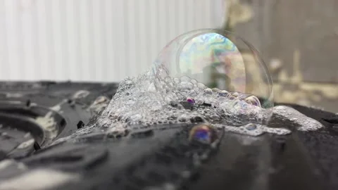 A soap bubble is inflated 库存影片 96228214