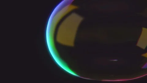 Soap bubble isolated on a black background, neon, motion graphics/minimal design Stock Footage 118674531