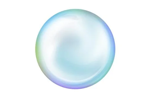 Soap bubble on isolated on white background Stock Illustration