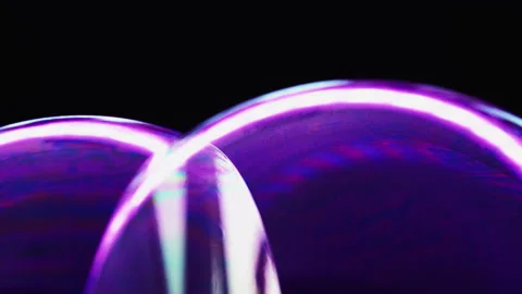 Soap bubble merge chemical magic macro shooting Stock Footage 233924944