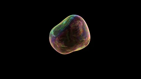 Soap bubble over dark black screen seamless loop Stock Footage 121927358