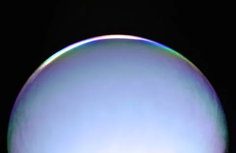 Soap bubble planet against black Stock Illustration