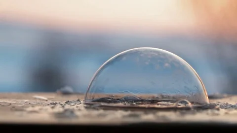 Soap bubble quickly freeze in cold weather Stock-Footage 80909062
