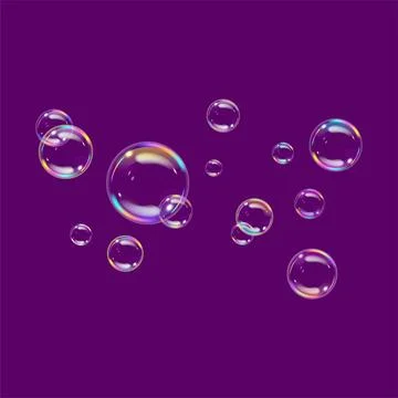 Soap bubble set Stock Illustration