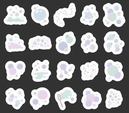 Soap bubble set in scandinavian style Stock Illustration