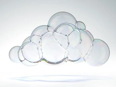 Soap bubble in the shape of a cloud Illustrazione stock