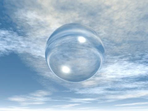 Soap bubble in the sky - 3d illustration イラスト素材