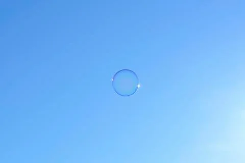Soap bubble on the sky background Stock Photos