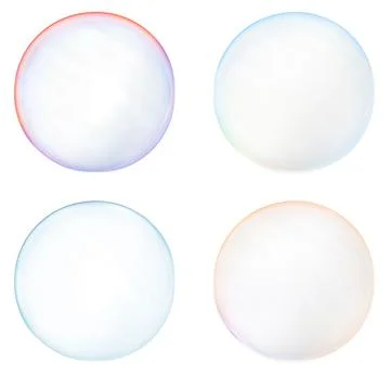 Soap bubble on a white background . Stock Photos