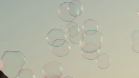 Soap bubbles above Zadar Stock Footage 340627036