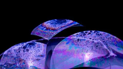 Soap bubbles with abstract pattern, close-up, macro photo, texture, pattern, Stock Photos