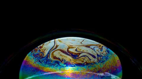 Soap bubbles with abstract pattern, close-up, macro photo, texture, pattern, Foto stock