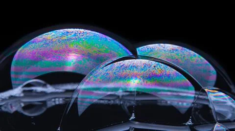 Soap bubbles with abstract pattern, close-up, macro photo, texture, pattern, Stock Photos