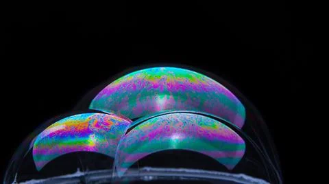 Soap bubbles with abstract pattern, close-up, macro photo, texture, pattern, Stock Photos