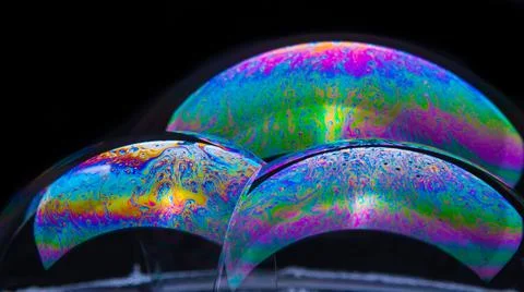 Soap bubbles with abstract pattern, close-up, macro photo, texture, pattern, Stock Photos