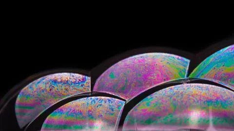 Soap bubbles with abstract pattern, close-up, macro photo, texture, pattern, Stock Photos