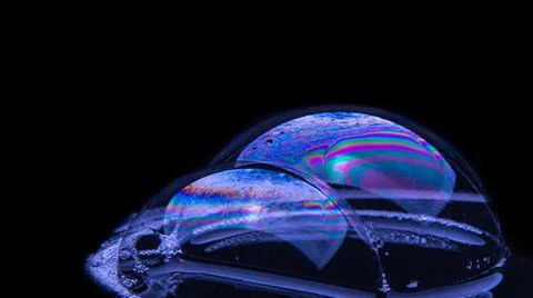 Soap bubbles with abstract pattern, close-up, macro photo, texture, pattern, Stock Photos