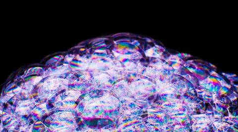 Soap bubbles with abstract pattern, close-up, macro, texture, pattern, Foto stock