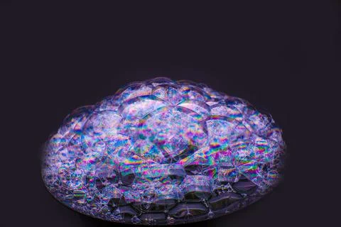Soap bubbles with abstract pattern, close-up, macro, texture, pattern, copy s Foto stock
