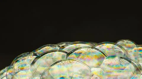 Soap bubbles with abstract pattern, close-up, macro, texture, pattern, copy s Foto stock
