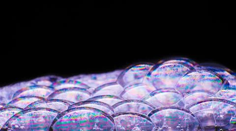 Soap bubbles with abstract pattern, close-up, macro, texture, pattern, copy s Foto stock