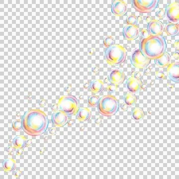 Soap bubbles and foam composition wave in watercolor Stock Illustration