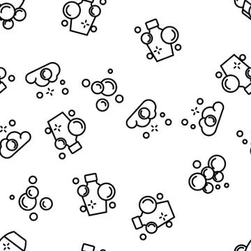 Soap Bubbles And Foam Vector Seamless Pattern Stock Illustration