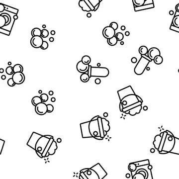 Soap Bubbles And Foam Vector Seamless Pattern Illustrazione stock