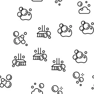 Soap Bubbles And Foam Vector Seamless Pattern Stockillustratie