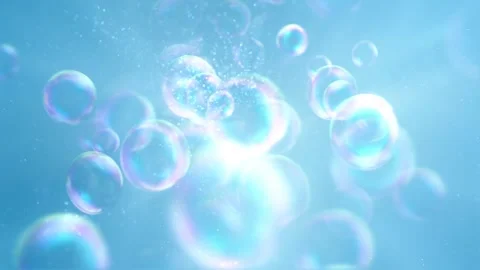Soap Bubbles animation with blue background Stock Footage 151582026