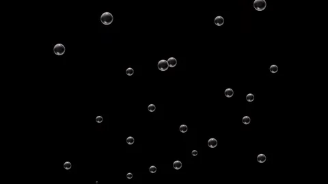Soap Bubbles Animation – Isolated on Black Background Vidéo 316651855