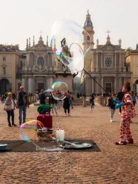 Soap bubbles animation Stock Photos