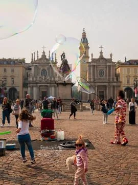 Soap bubbles animation Stock Photos