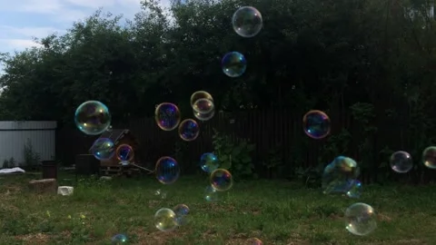 Soap bubbles are slowly Stock Footage 201688079