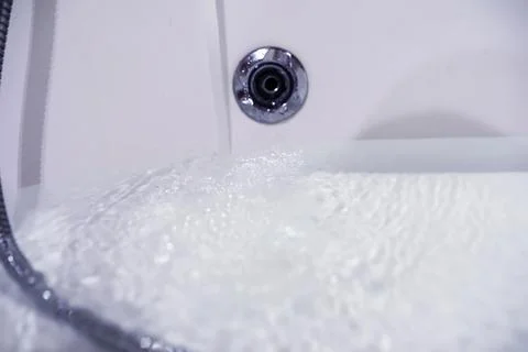 Soap bubbles background. Shampoo foam in the water in the bathroom. Jacuzzi.. Foto stock