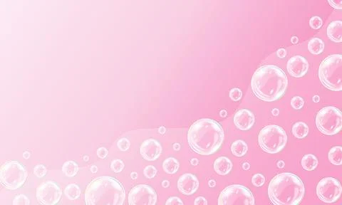 Soap bubbles background. Vector abstract pink background Stock Illustration