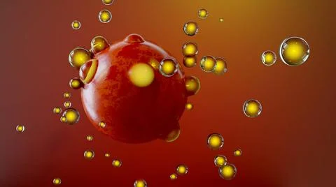 Soap bubbles from a ball soap bubbles from a ball. 3D illustration Copyrig... Stock Photos