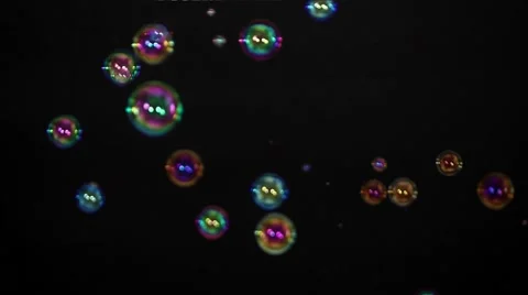 Soap bubbles on black Stock Footage 43225116