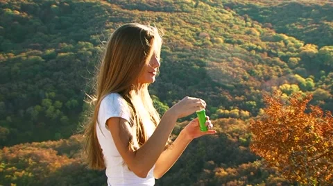 Soap Bubbles Blowing Video stock 51793952