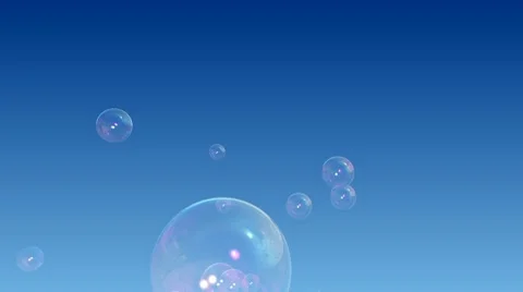 Soap Bubbles on Blue Gradient Vídeo Stock 10735146