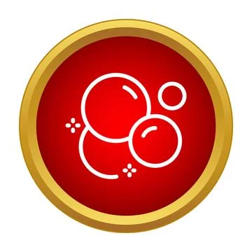 Soap bubbles cleaning hygiene suds red circle icon Stock Illustration