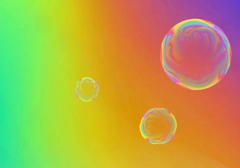 Soap bubbles on a colorful background Stock Illustration