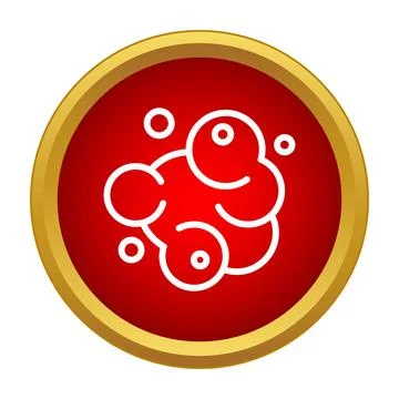 Soap bubbles creating foam in a red and gold icon 스톡 일러스트