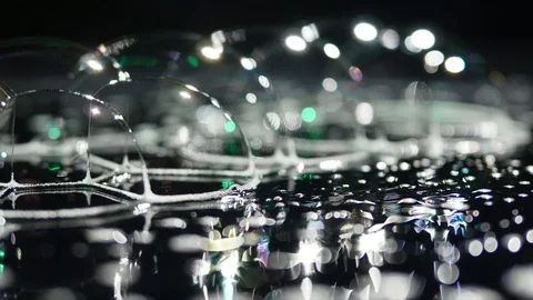 Soap Bubbles on dark background Stock Footage 87033443